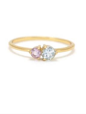 Lovers Tempo Amethyst and Topaz 14k  Gold Plated Ring